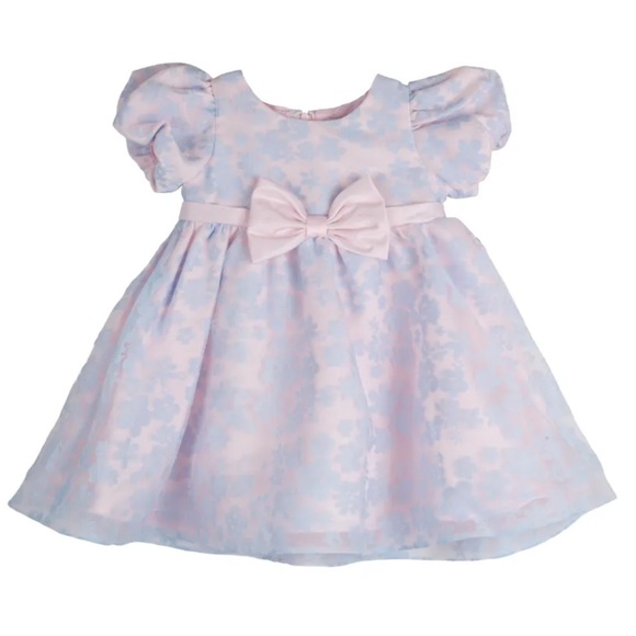 NWT! Rare Editions Baby Girl Floral Organza Dress w Diaper Cover, 18MO - Picture 1 of 9